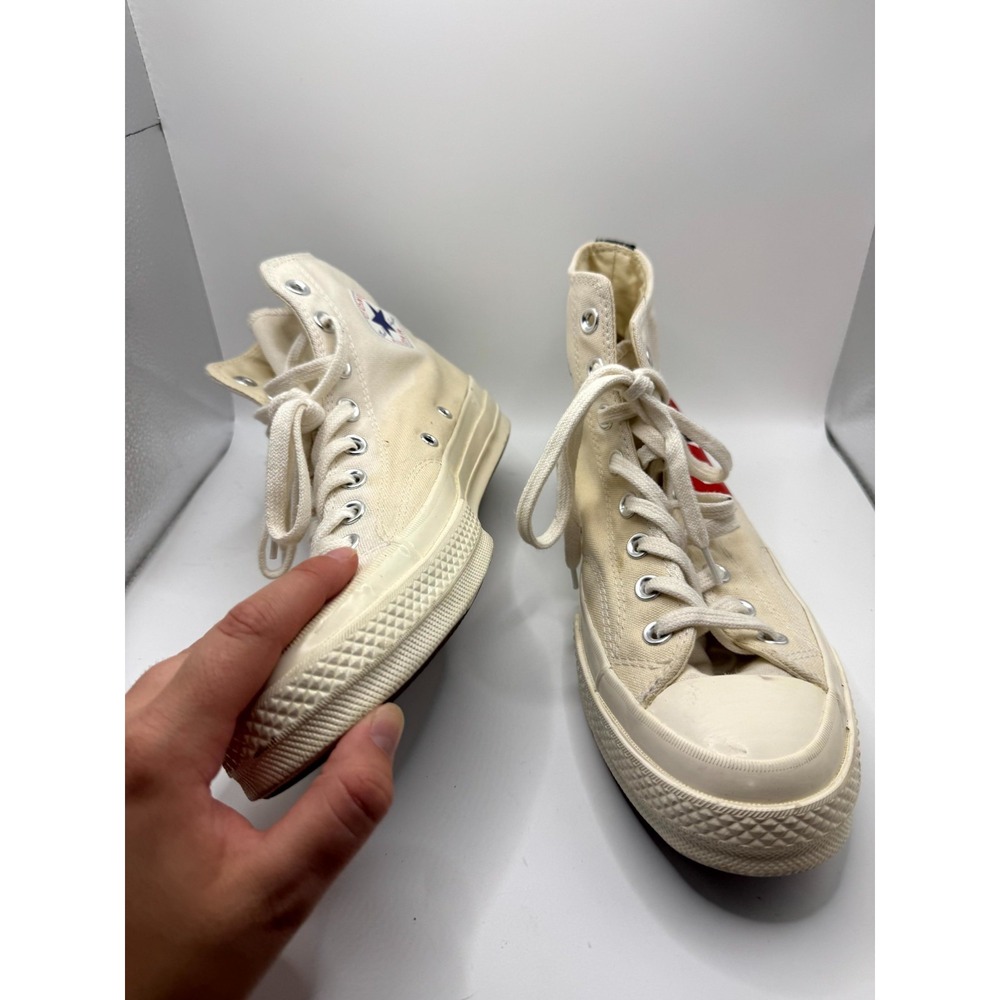 Converse Comme des Garcons Play Chuck 70 Hi Milk 150205C Womens 10 Sneaker White - Picture 6 of 10